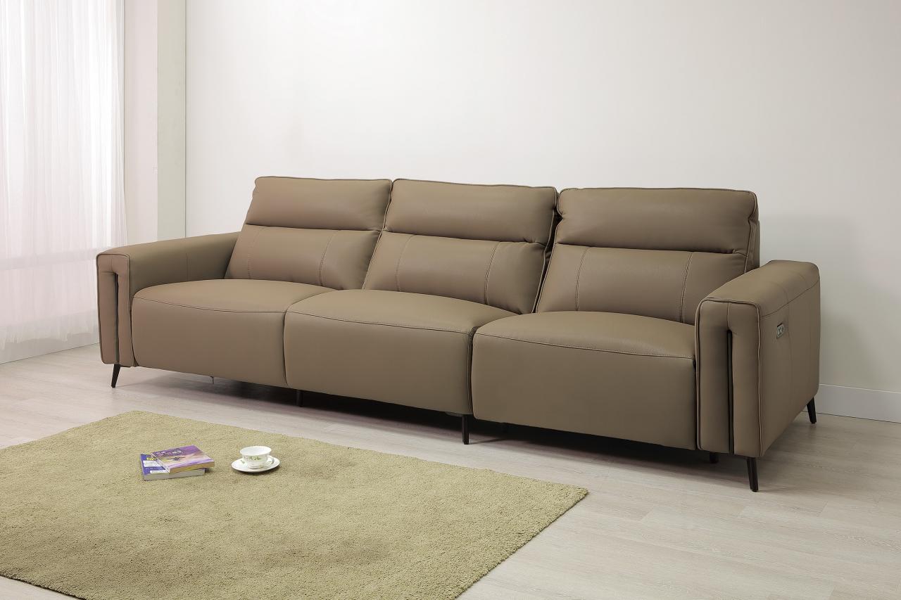 克爾頓半牛皮電動沙發