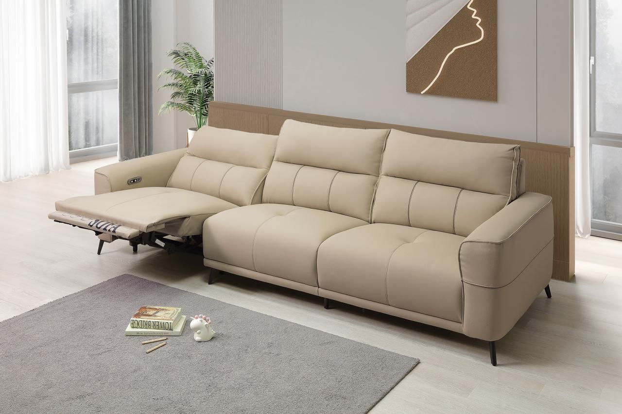 英格麗半牛皮電動沙發