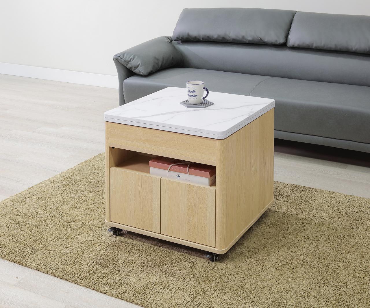 萊特2尺無段升降移動茶几