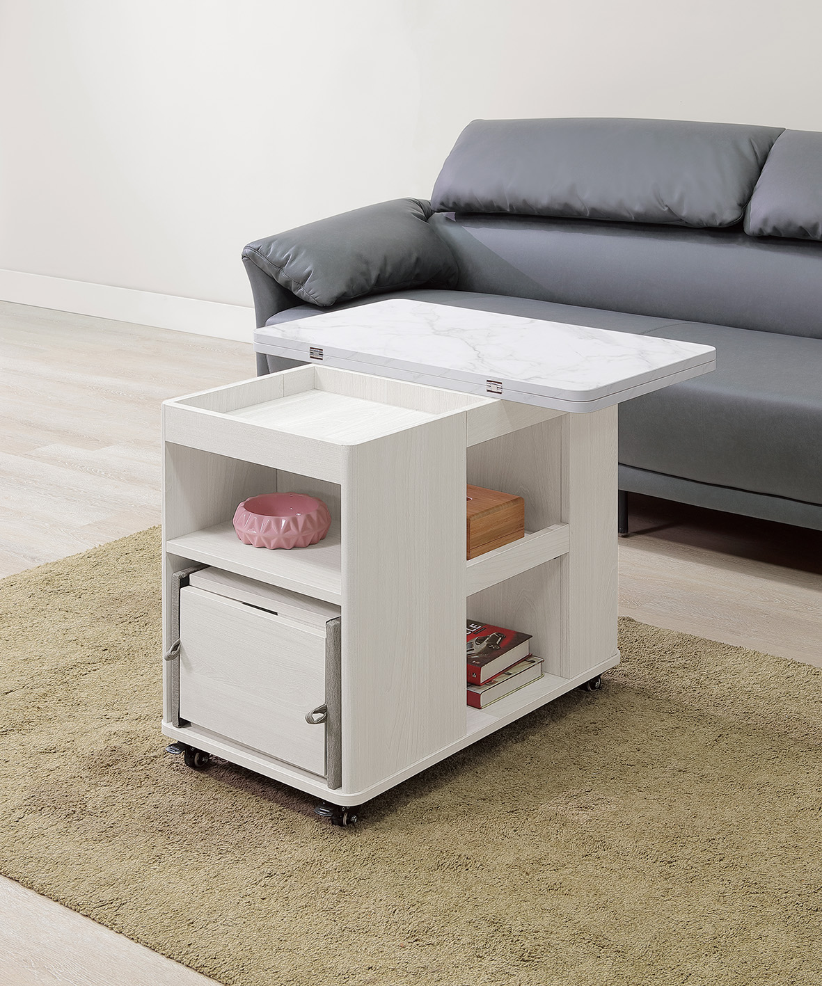 蕾娜旋轉桌面移動功能櫃