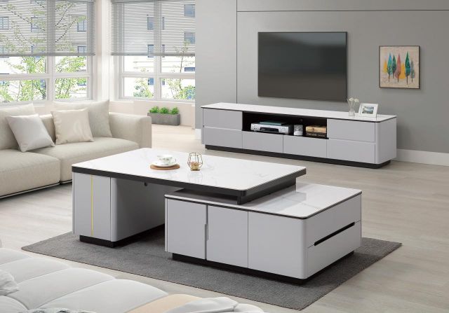 斯旺森雙岩板伸縮茶几